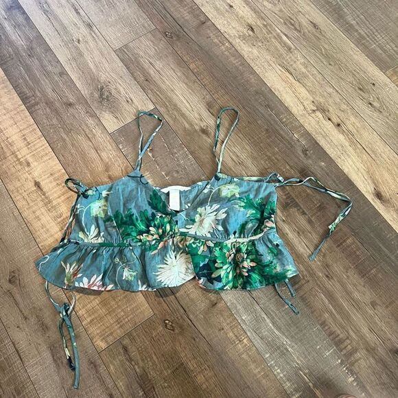H&M Cropped Ruffle Top size S - Picture 1 of 8